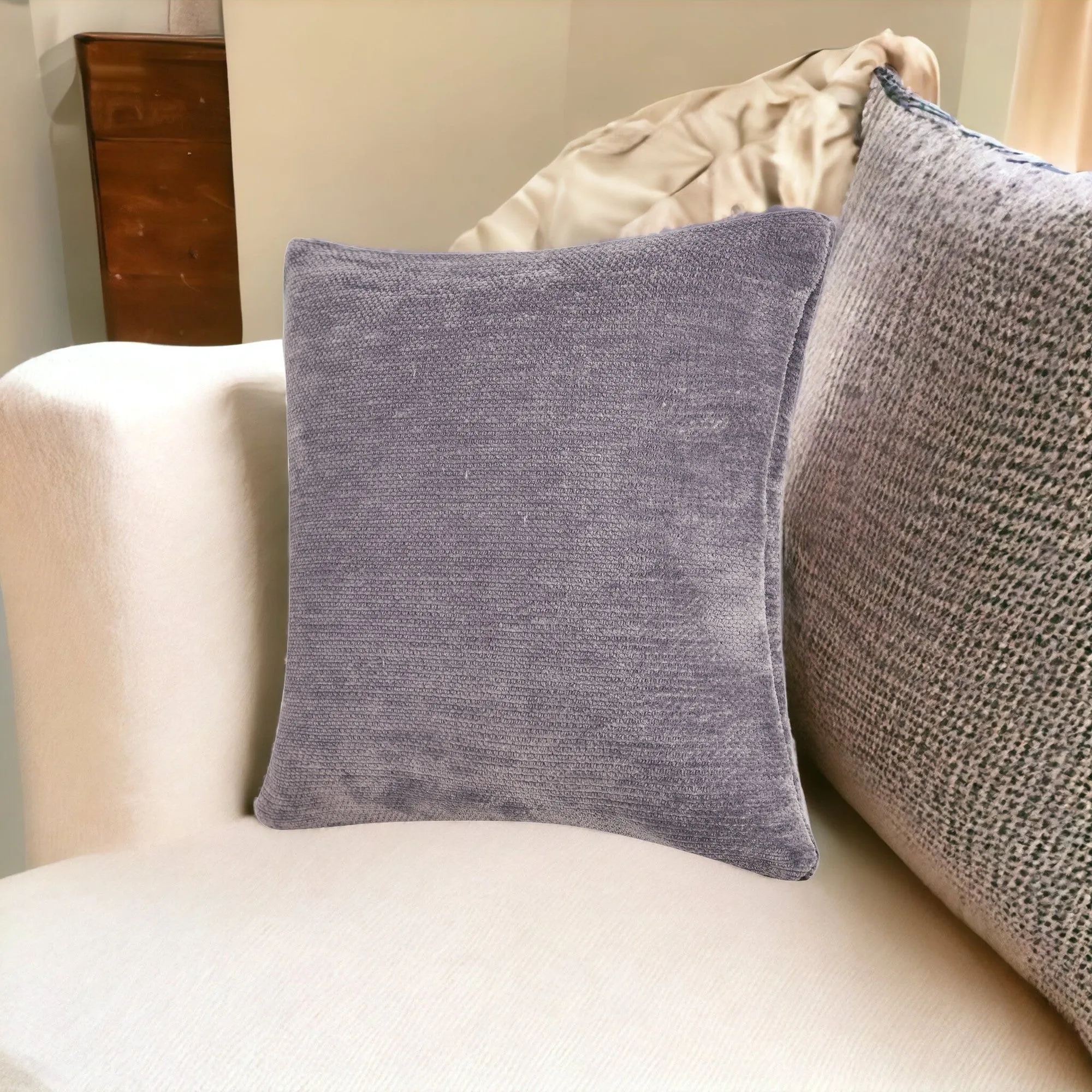24" X 24" Gray Chenille Zippered Pillow Throw Pillows home accents sale