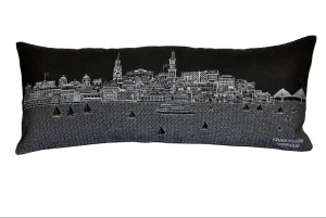 25" Black Charleston Nighttime Skyline Lumbar Decorative Pillow Throw Pillows home accents sale