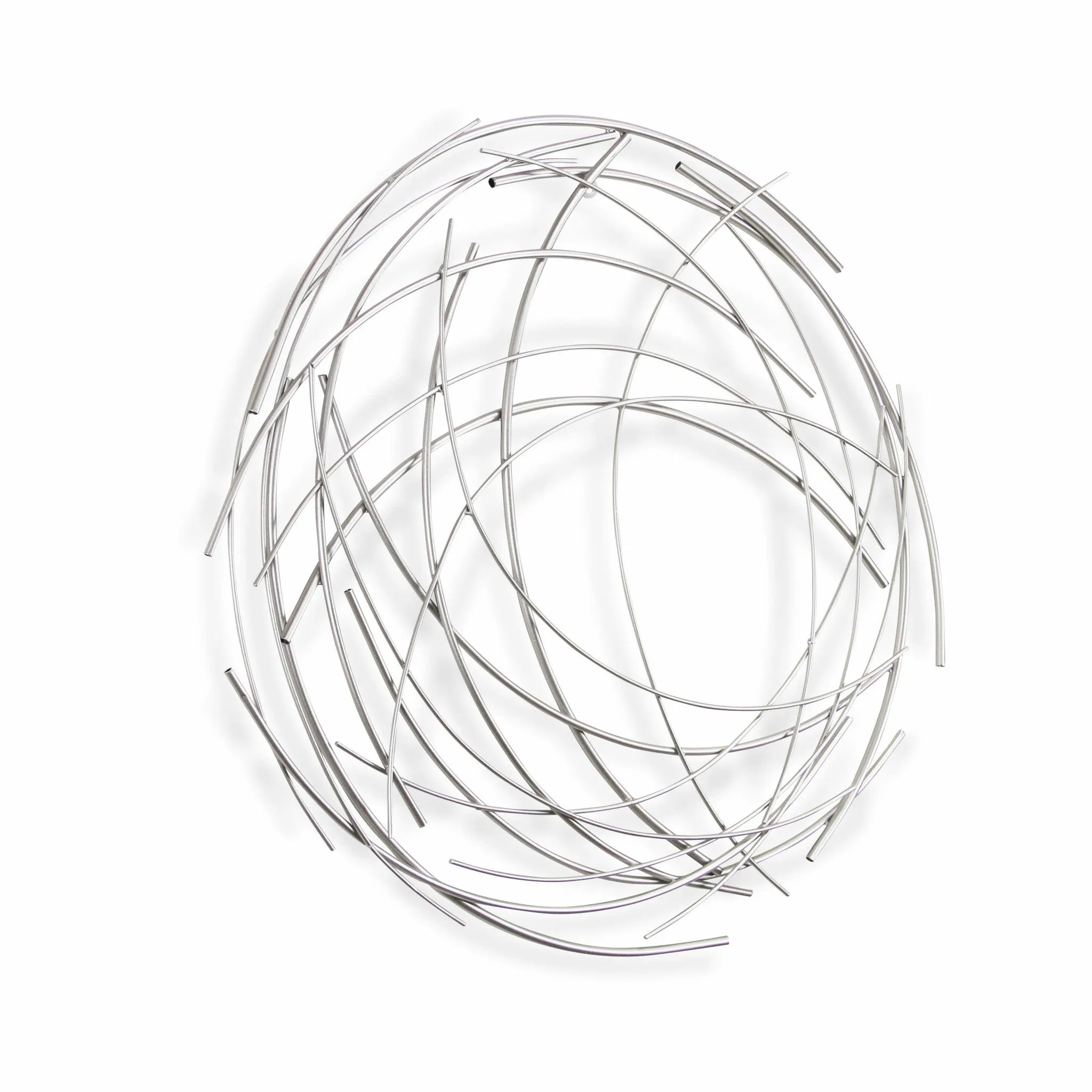 26" Silver Metal Abstract Round Hanging Wall Art Decor Decorative Accessories low price