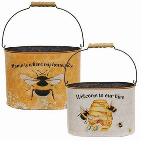 2/Set Honey Bee Oval Buckets Decorative Accessories promo online