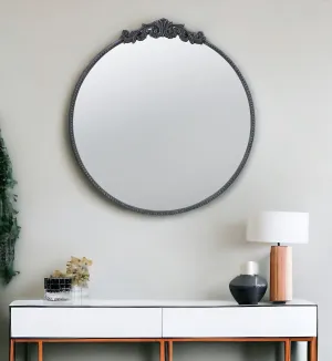 32" Black Crowned Top Framed Accent Mirror Wall Decor online discounts