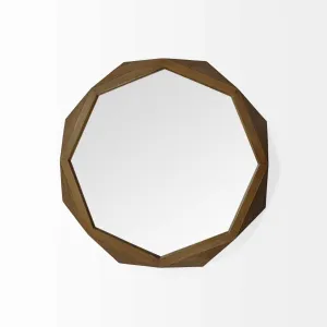 32" Octagon Wooden Frame Wall Mirror Discount Wall Decor Sets