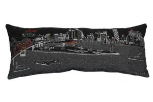 35" Black Memphis Nighttime Skyline Lumbar Decorative Pillow Throw Pillows value buys
