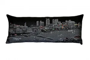 35" Black Nashville Nighttime Skyline Lumbar Decorative Pillow Throw Pillows home accents sale