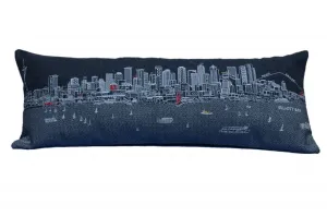 35" Black Seattle Nighttime Skyline Lumbar Decorative Pillow Throw Pillows home accents sale