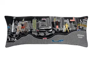 35" Black Tulsa Nighttime Skyline Lumbar Decorative Pillow Throw Pillows low cost deal