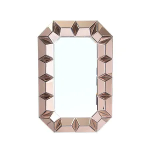 35" Rose Gold Glass Framed Accent Mirror Buy Wall Decor with deals