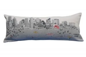 35" White Boston Daylight Skyline Lumbar Decorative Pillow Throw Pillows value buys