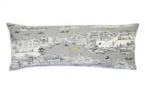 35" White Venice Daylight Skyline Lumbar Decorative Pillow Throw Pillows low cost deal