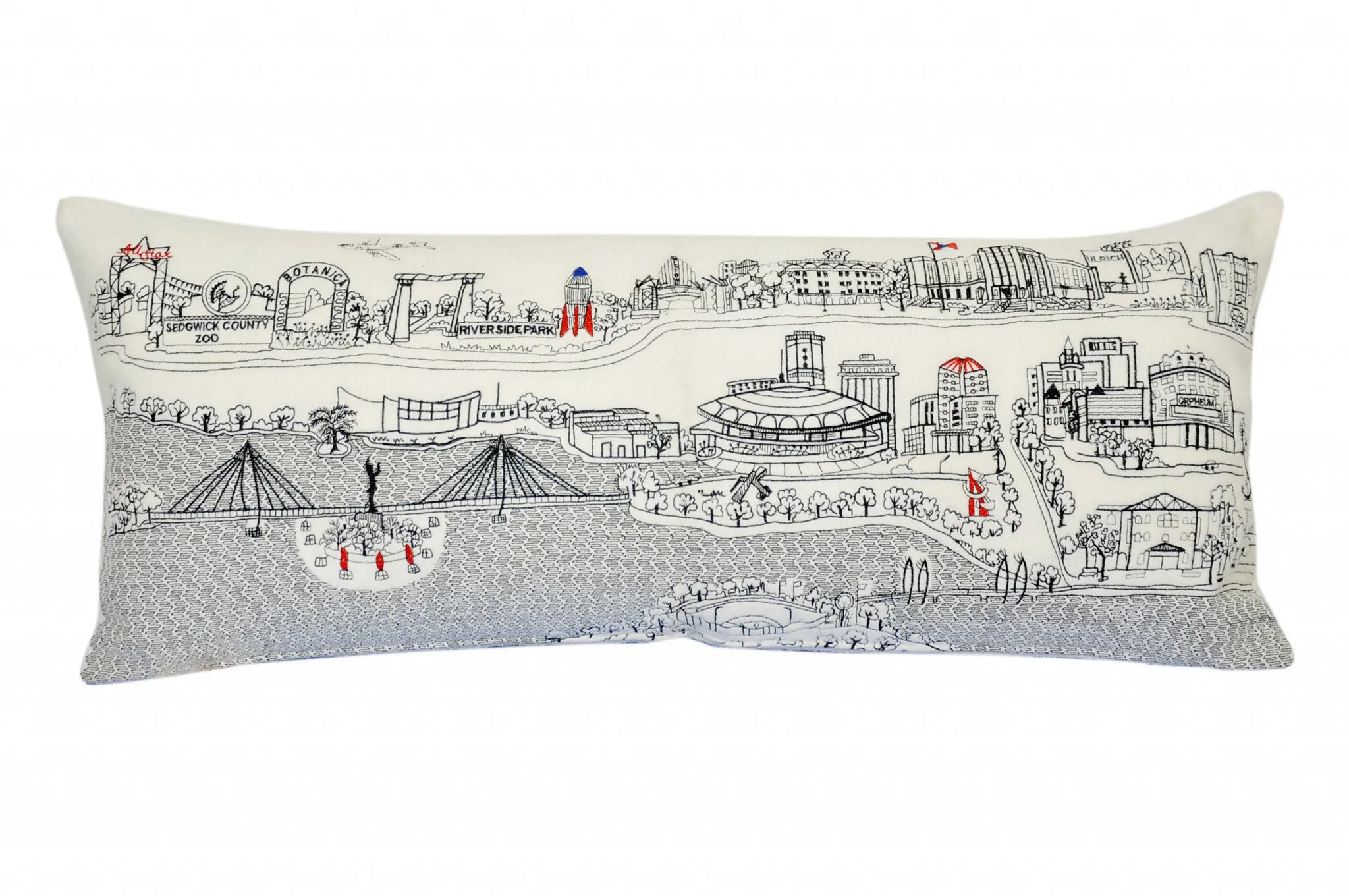 35" White Wichita Daylight Skyline Lumbar Decorative Pillow Throw Pillows value buys