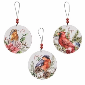 3/Set Round Wooden Winter Bird Ornaments Decorative Accessories hot offers