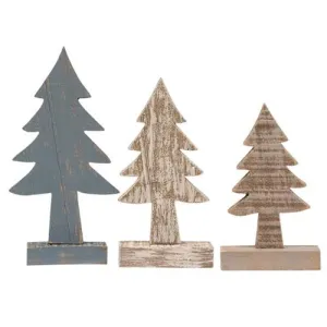 3/Set Rustic Wood Country Trees Festive Decor online outlet