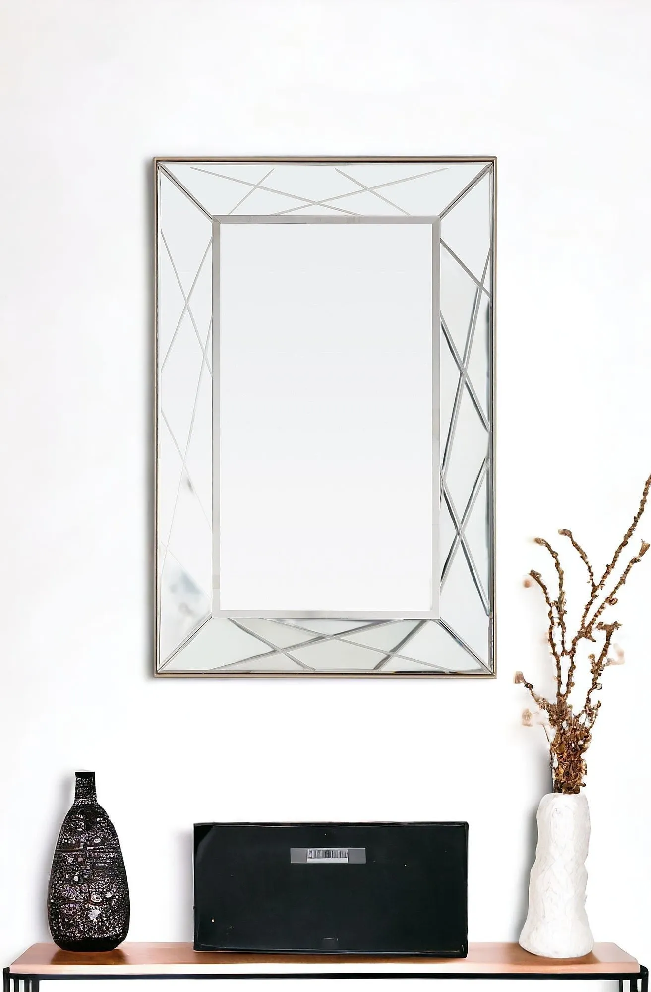 43" Champagne Metal Framed Accent Mirror Wall Decor online discounts