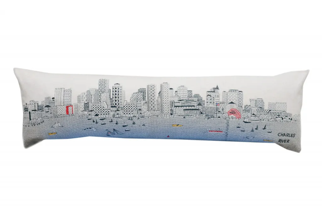 46" White Boston Daylight Skyline Lumbar Decorative Pillow Throw Pillows sofa decor deals
