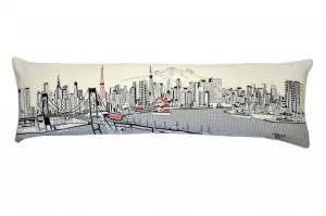 46" White Tokyo Daylight Skyline Lumbar Decorative Pillow Throw Pillows home accents sale