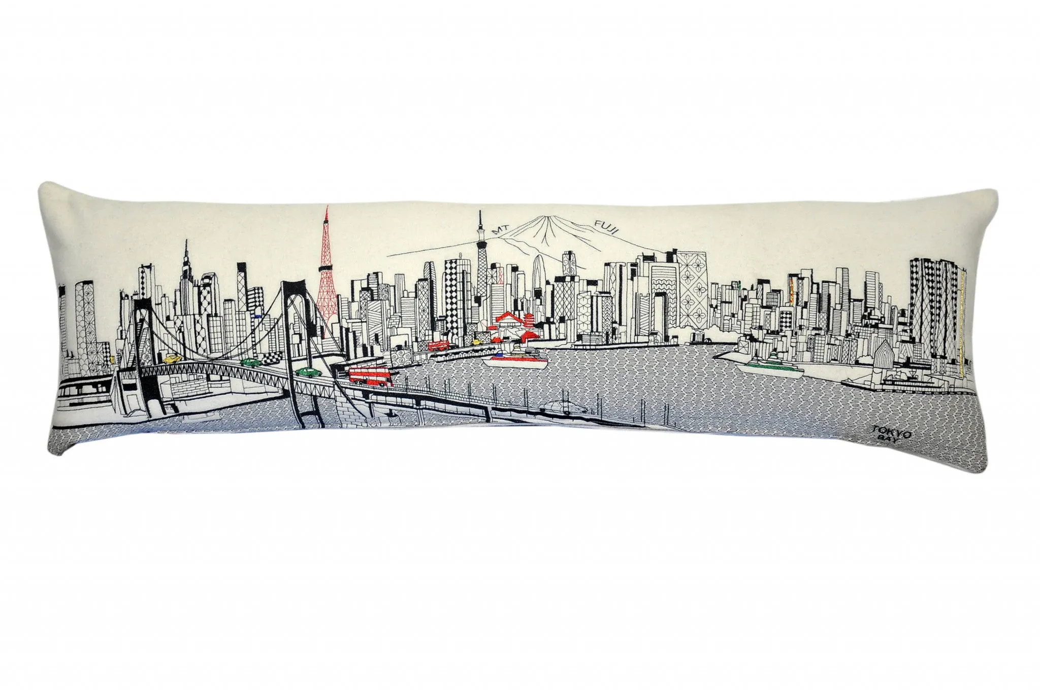 46" White Tokyo Daylight Skyline Lumbar Decorative Pillow Throw Pillows home accents sale