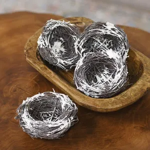 4/Set Snow Fallen Birdnests Decorative Accessories value pack