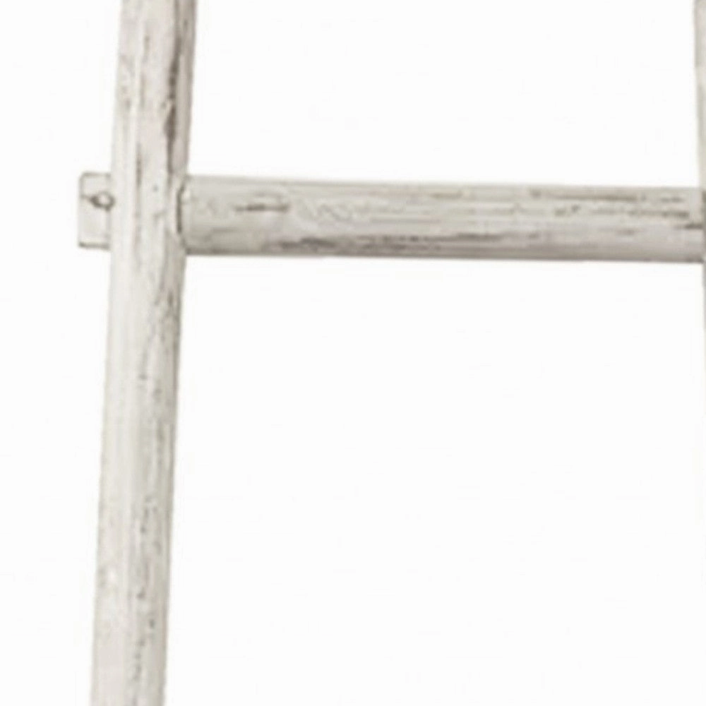 59" X 18" X 2" White Decorative Ladder Shelve