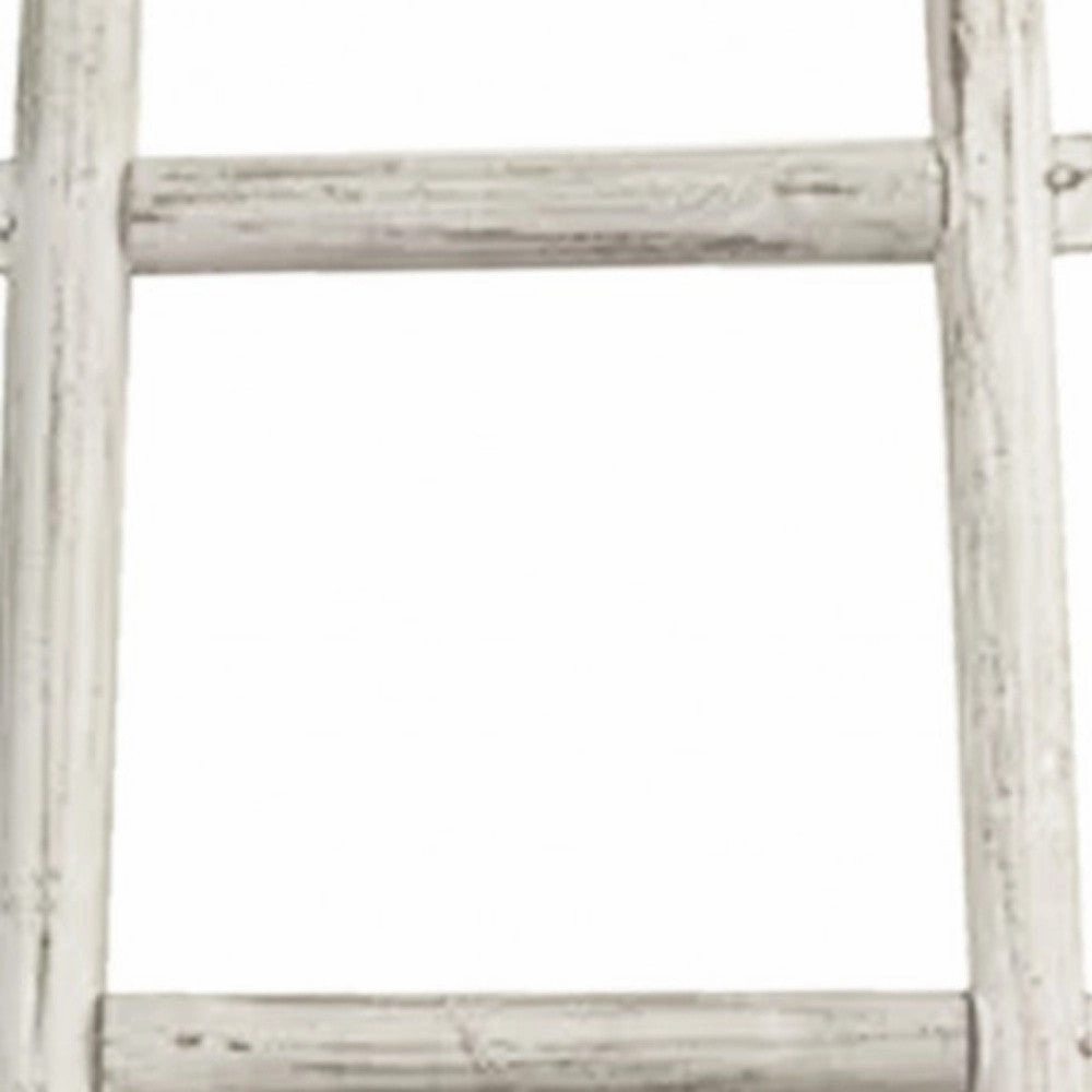 59" X 18" X 2" White Decorative Ladder Shelve