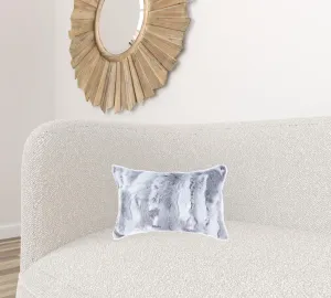 5" X 12" X 20" 100% Natural Rabbit Fur Grey Pillow Throw Pillows clearance cushion
