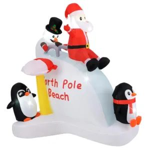 6 Feet Christmas Inflatable with Blow up Penguins and Santa Decoration Holiday Decor clearance sale