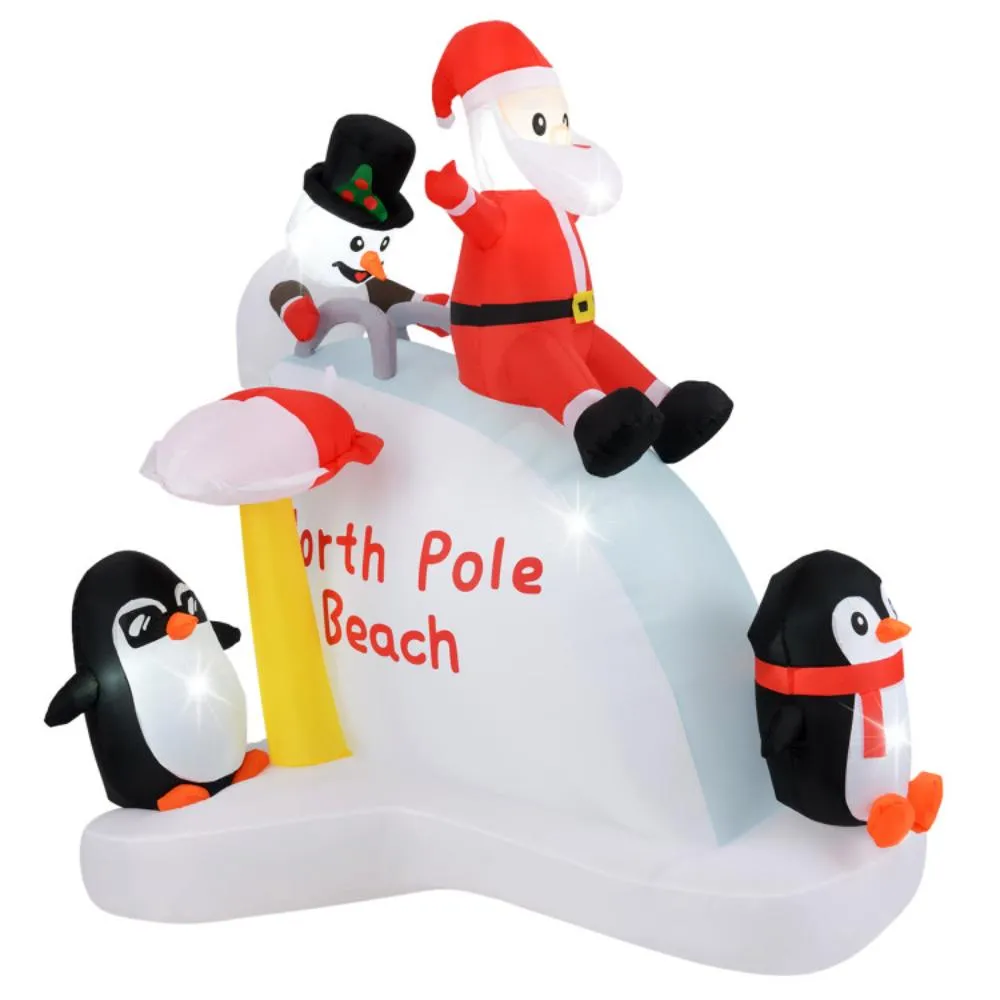 6 Feet Christmas Inflatable with Blow up Penguins and Santa Decoration Holiday Decor clearance sale