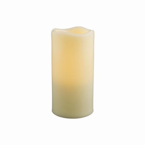 6" Ivory Flameless Indoor Outdoor Pillar Candle Decorative Accessories hot offers