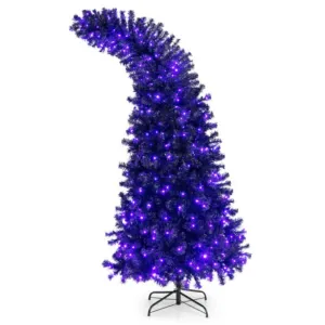 7 Feet Pre-Lit Halloween Tree 8 Flash Modes with 400 Lights Holiday Decor clearance sale