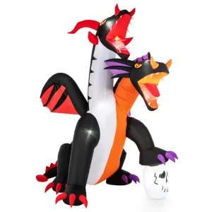 8 Feet Inflatable Twin-Headed Dragon Decoration with Lights Holiday Decor clearance sale