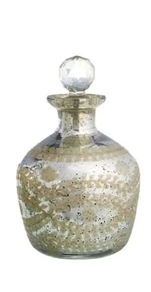 8" Mercury Glass Decanter In Silver Seasonal Decor Clearance