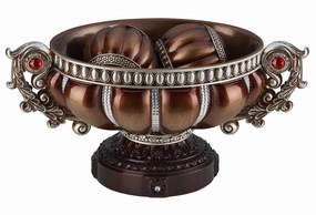 9" Reddish Bronze And Silver Polyresin Decorative Bowl With Orbs Decorative Accessories promo online