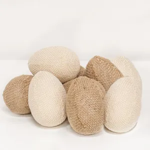 9/Set Natural & Ivory Burlap Eggs Cheap Holiday Home Decor