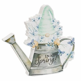 *Enjoy Spring Gnome in Watering Can Chunky Sitter Decorative Accessories hot offers