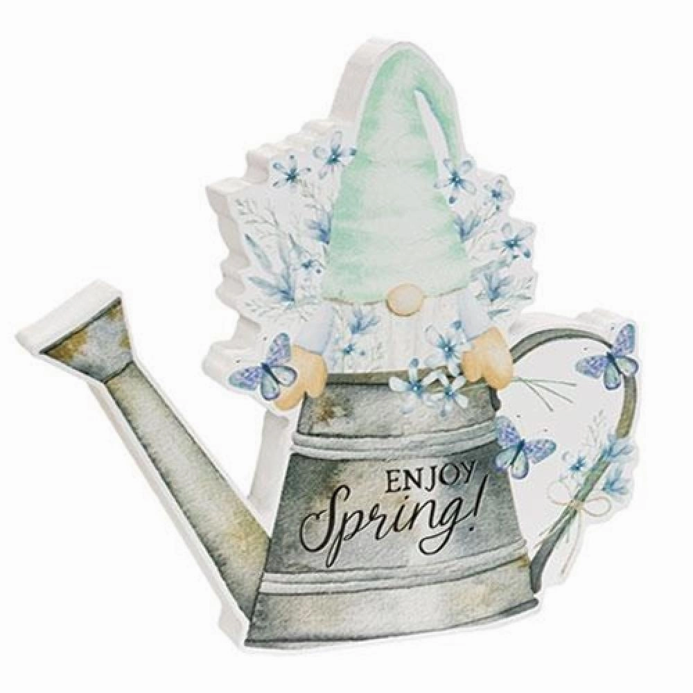 *Enjoy Spring Gnome in Watering Can Chunky Sitter Decorative Accessories hot offers