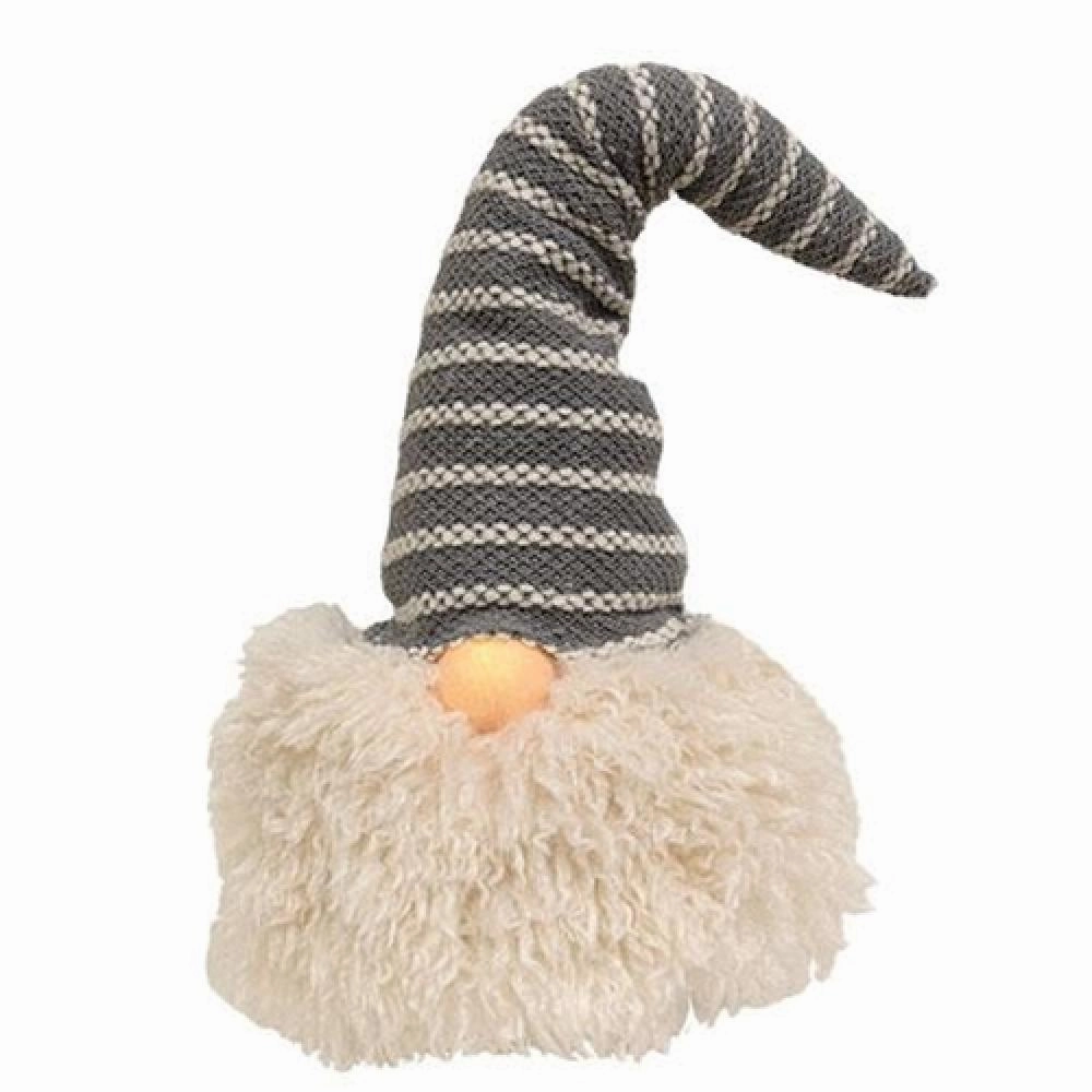 *Large Gray Hat Santa Gnome w/LED Light Nose Decorative Accessories hot offers