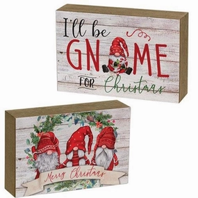 *Merry Christmas Gnome Wood Block 2 Asstd. Decorative Accessories hot offers