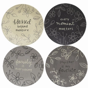 *Sentiment Floral Plate 4 Asstd. Decorative Accessories outlet price