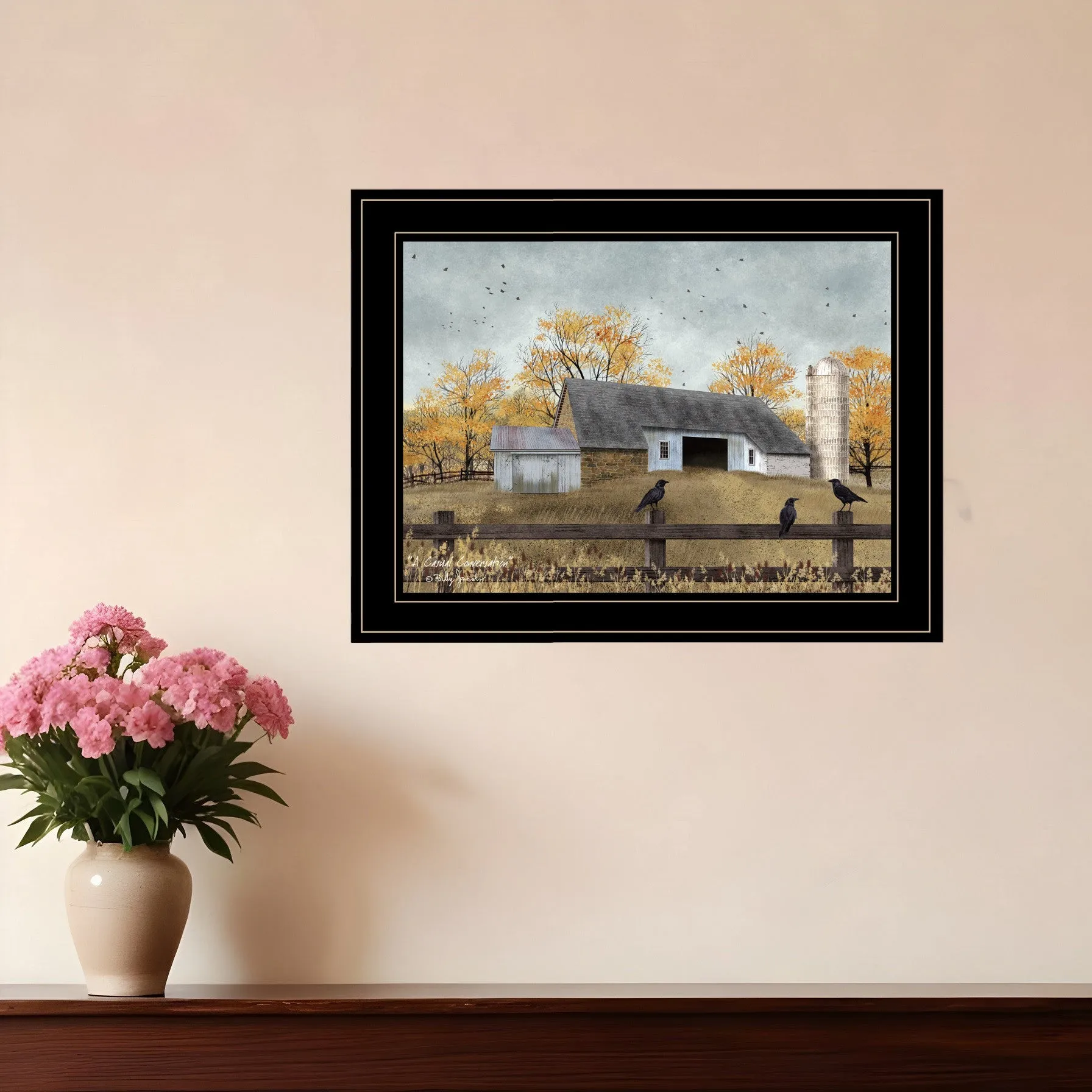 A Casual Conversation 4 Black Framed Print Wall Art Cheap Wall Mirrors & Decor