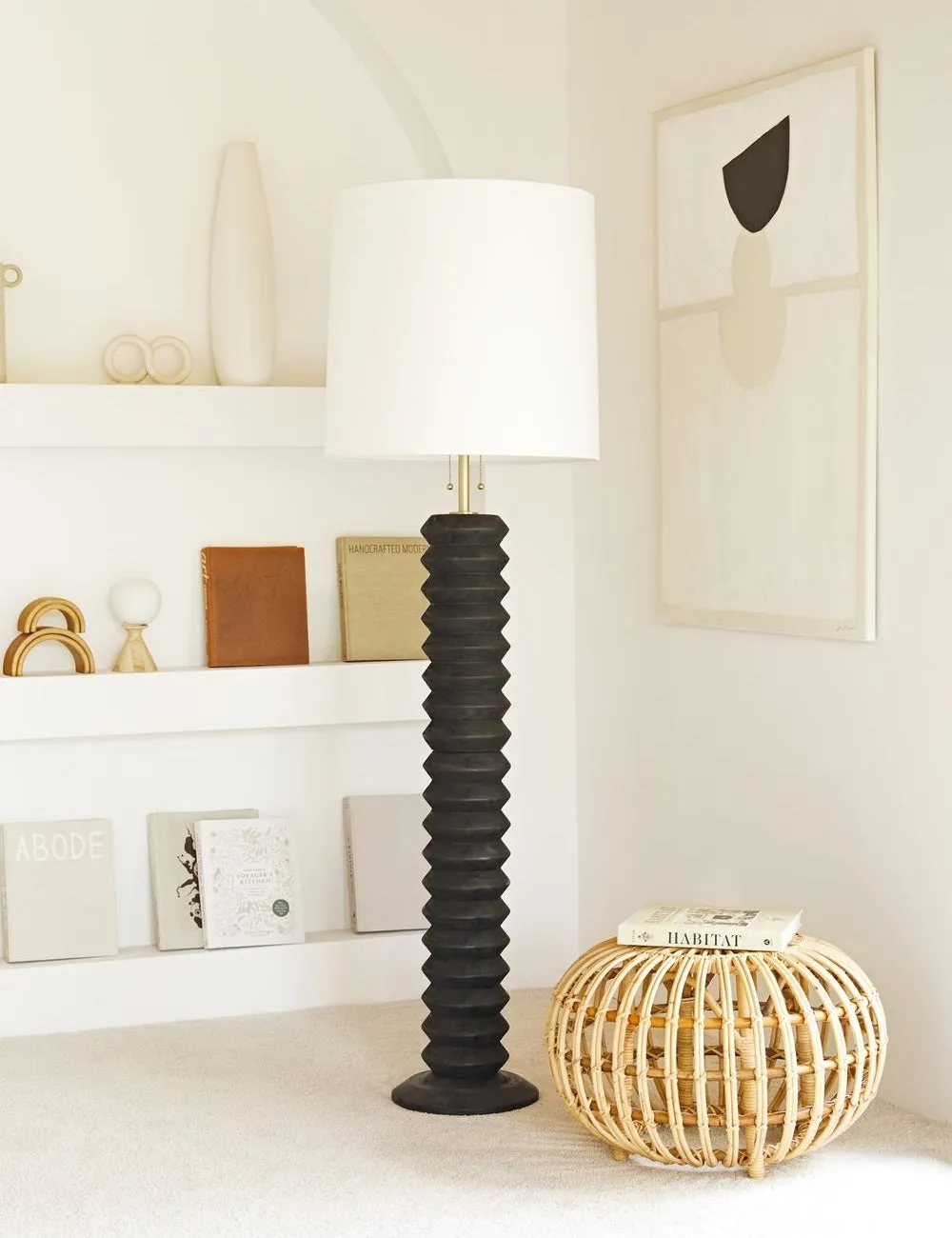 Accordion Floor Lamp by Regina Andrew, Ebony Floor Lamps outlet clearance