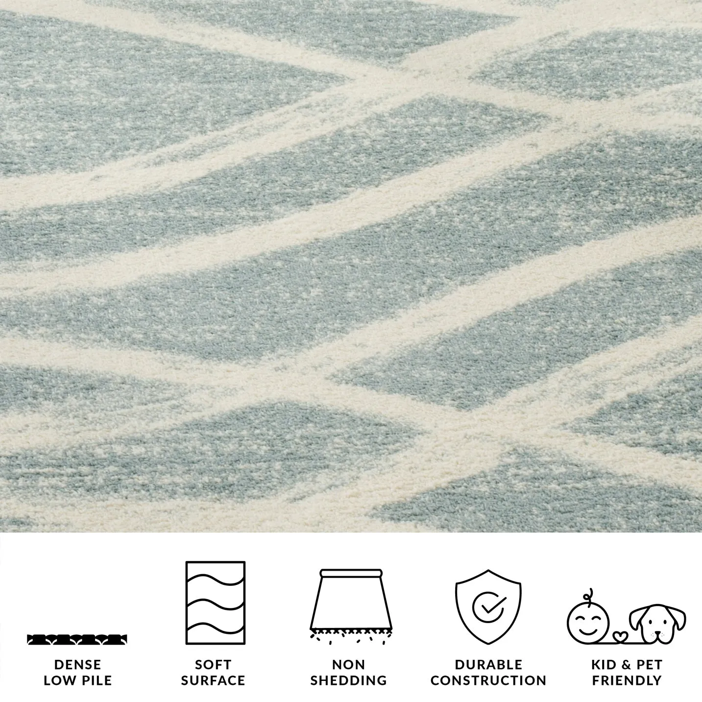 Adirondack Machine Made Area Rug, Cream / Slate Contemporary Style Easy Care