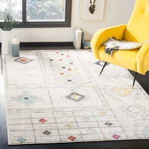 Adirondack Machine Made Area Rug, Light Grey / Aqua Bohemian Style Easy Care Area Rugs buy 1 get 1