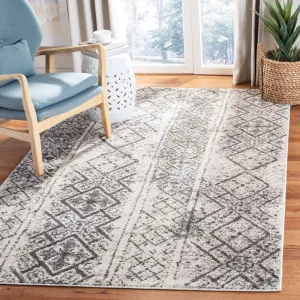 Adirondack Machine Made Area Rug, Silver / Black Traditional Style Easy Care Area Rugs mega sale