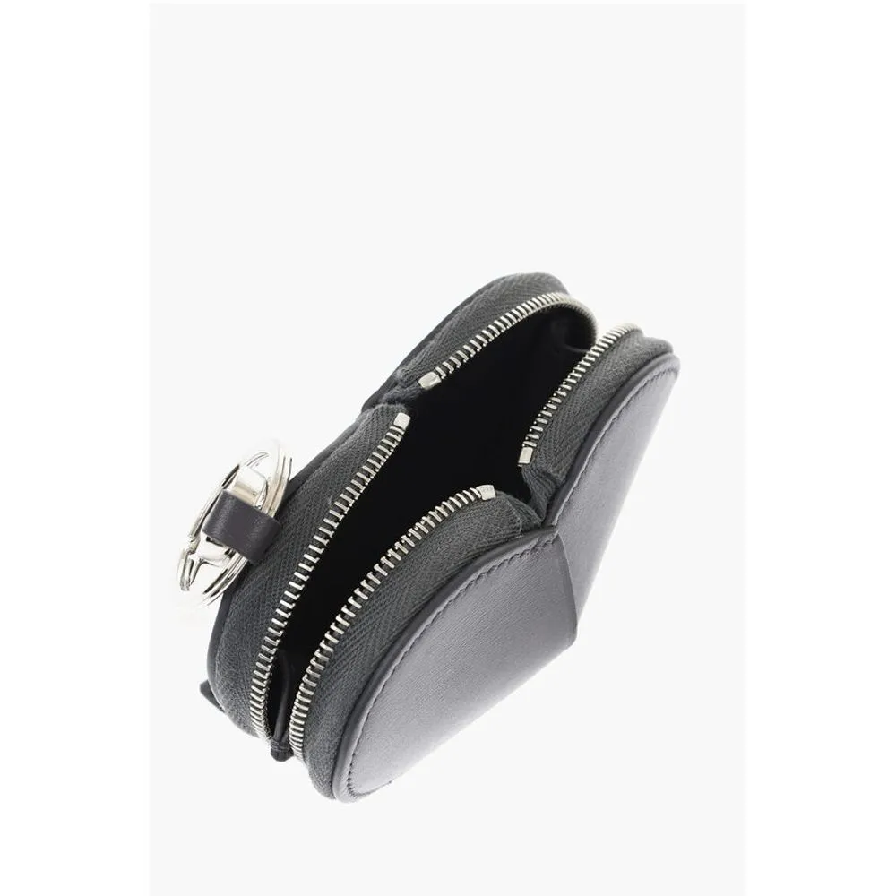 Alaa Leather HEART Zipped Wallet with Women's Carabiner