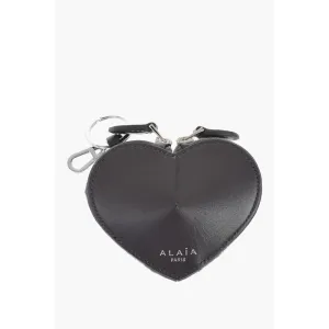 Alaa Leather HEART Zipped Wallet with Women's Carabiner