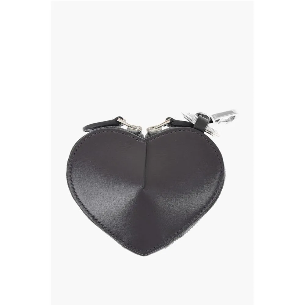 Alaa Leather HEART Zipped Wallet with Women's Carabiner