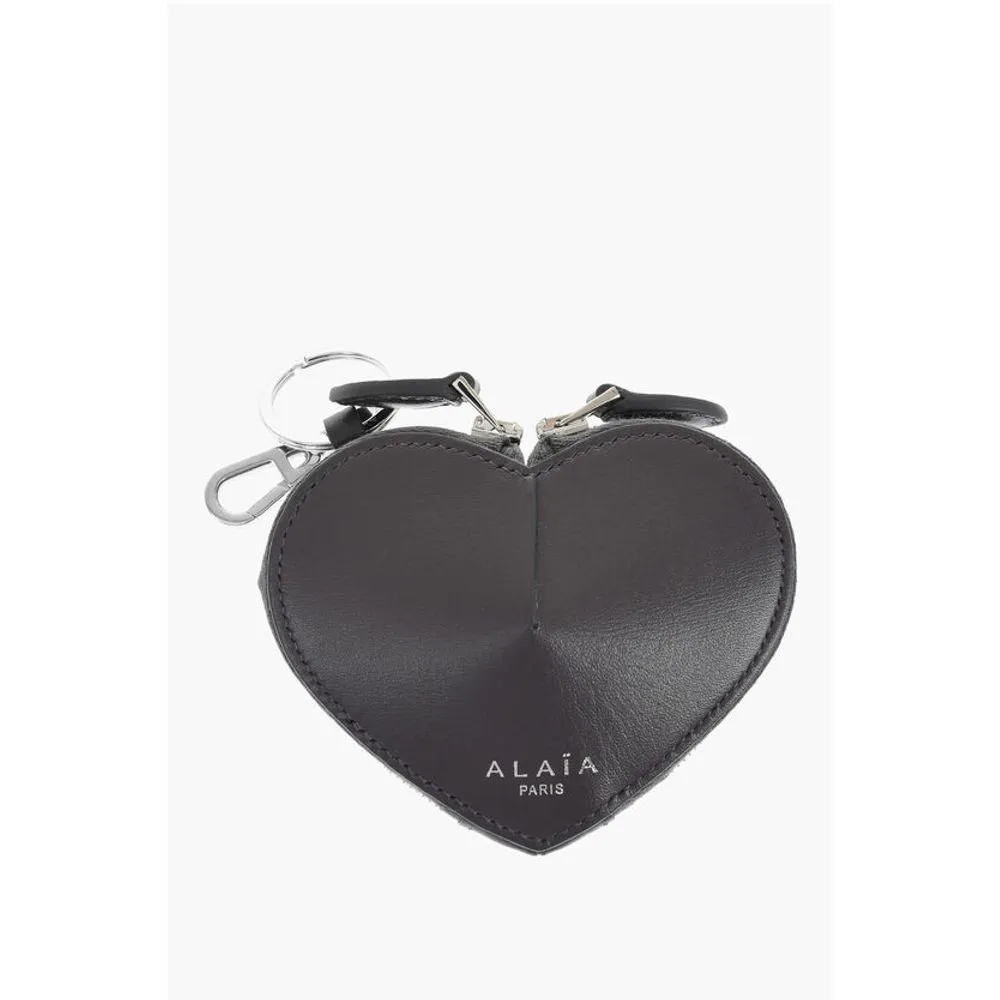Alaa Leather HEART Zipped Wallet with Women's Carabiner