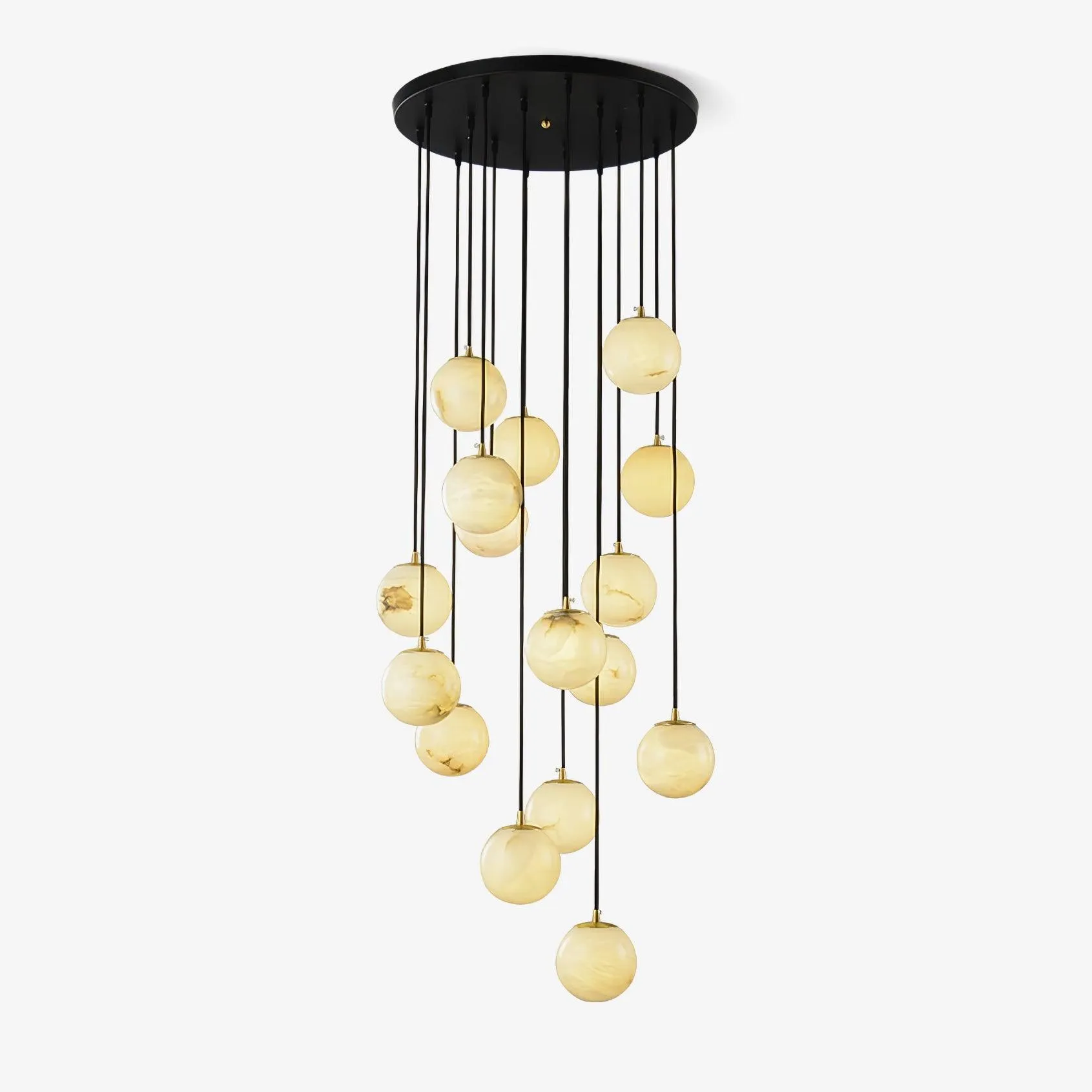 Alabaster Balls Cluster Chandelier Stylish Living Room Lights