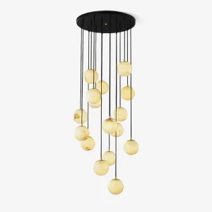 Alabaster Balls Cluster Chandelier Stylish Living Room Lights