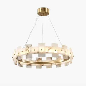 Alabaster Halo Chandelier Stylish Living Room Lights