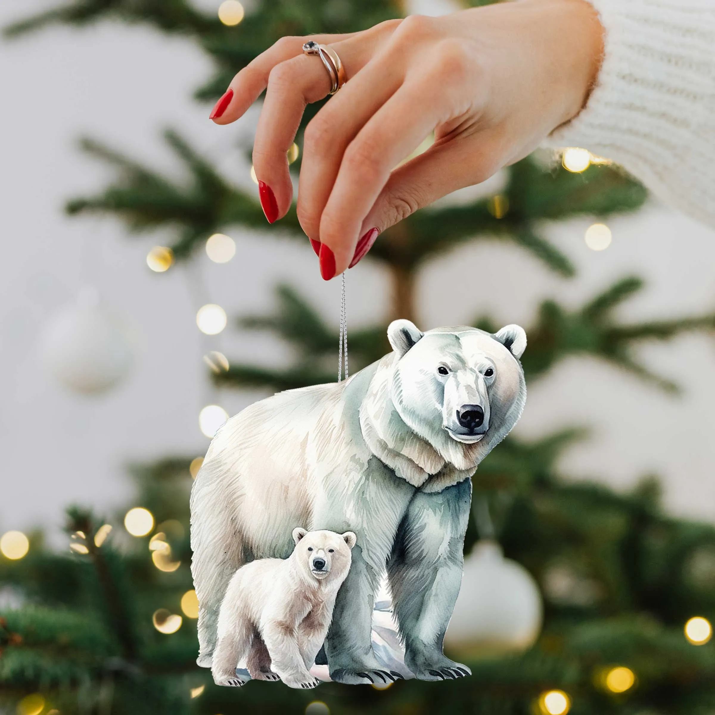Alaskan Bears Wooden Christmas Ornaments Set of 3 by G. Debrekht